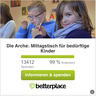 Beispielansicht eines betterplace.org Projekt-Widgets mit Projektbild, Titel, Spendenstand und Spendenbutton.